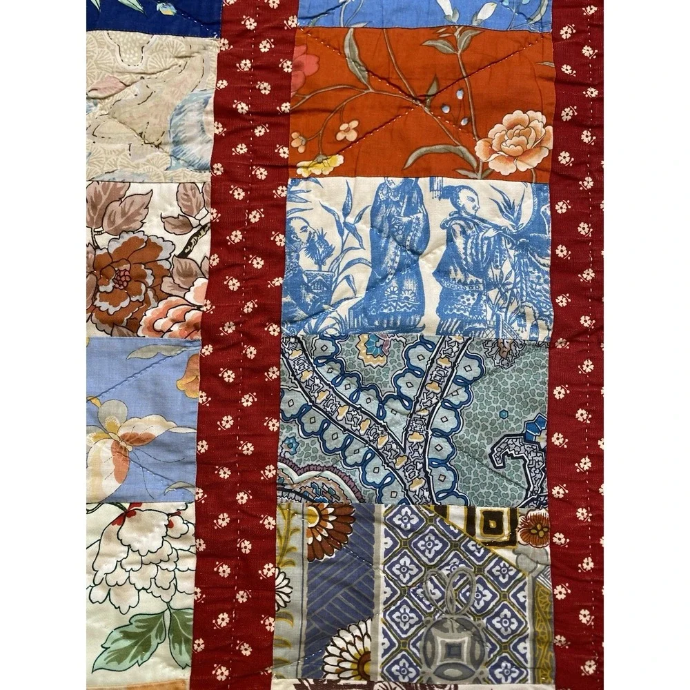 Vintage Handmade Hand Sewn Quilt 76x82